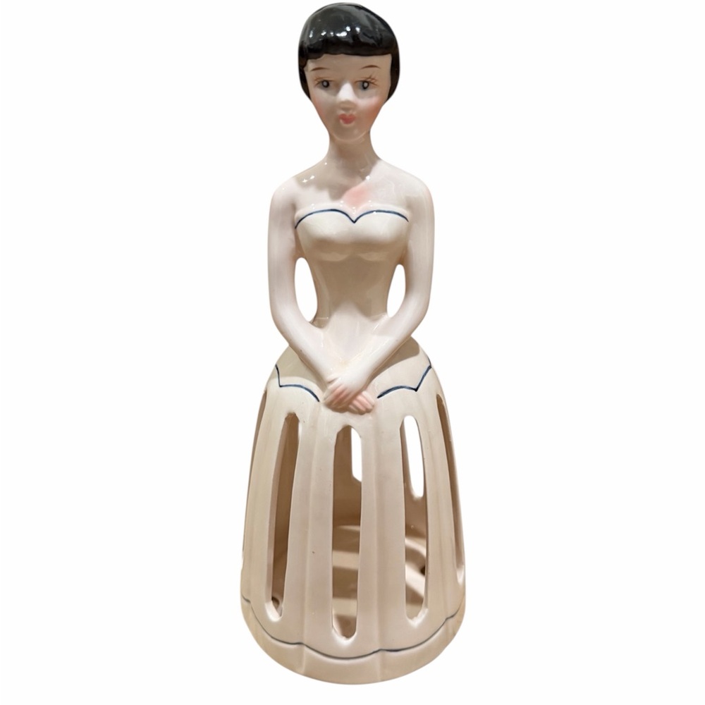 Vintage 1970s Lilian Vernon Ceramic Lady Napkin Holder 9.75” HTF Excellent